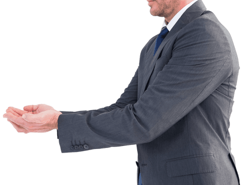 businessman holding out hands in transparent gesture - Download Free Stock Videos Pikwizard.com