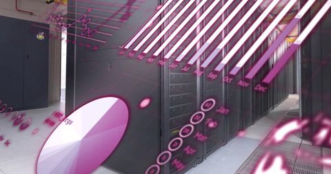 Virtual analytics graphs overlaid on modern data center