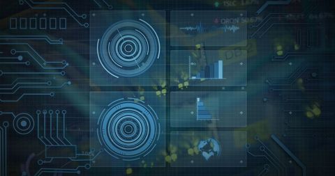 Futuristic Digital Interface with Circuit Graphics - Download Free Stock Images Pikwizard.com