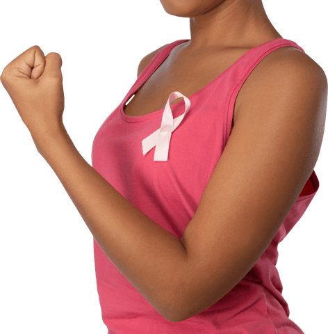 woman in pink top with cancer awareness ribbon on transparent background - Download Free Stock Videos Pikwizard.com