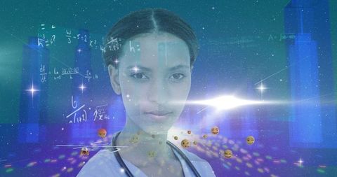 Futuristic healthcare professional envisioning digital innovations