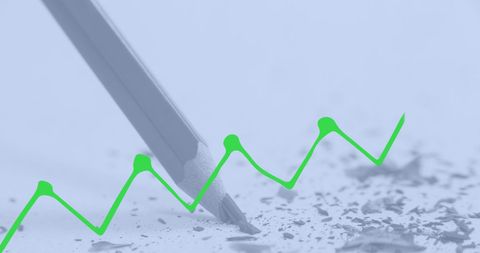Pencil on Paper with Digital Growth Chart Overlay - Download Free Stock Images Pikwizard.com