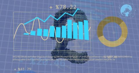 Digital Visualization of Financial Data with Pound Currency Overlays - Download Free Stock Images Pikwizard.com