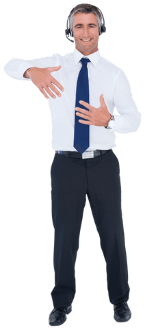 transparent call center executive gesturing energetically - Download Free Stock Videos Pikwizard.com