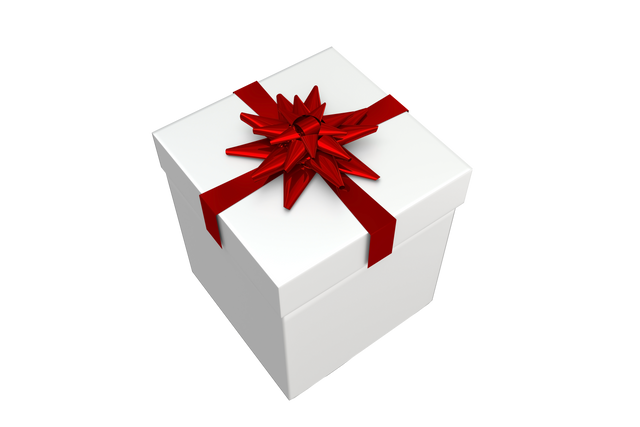 Transparent white gift box with red ribbon and bow, 3D rendering - Download Free Stock Videos Pikwizard.com