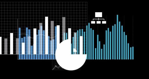 diverse graphs depicting global financial data on black background - Download Free Stock Images Pikwizard.com