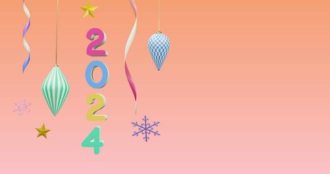 2024 new year celebration with colorful decorations