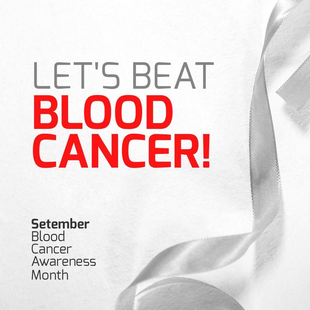 Let's Beat Blood Cancer Awareness Poster with Ribbon - Download Free Stock Templates Pikwizard.com