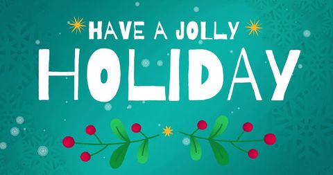 Festive holiday greeting card design on teal background