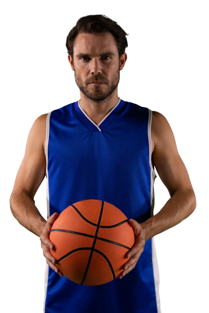 Caucasian Basketball Player Holding Ball on Transparent Background - Download Free Stock Videos Pikwizard.com