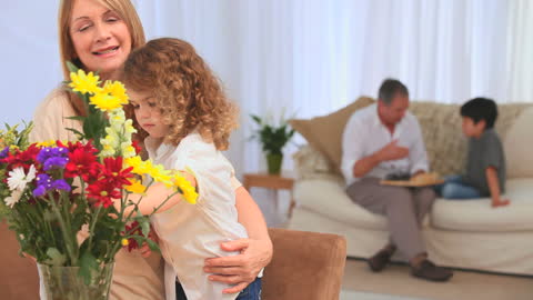 Grandparents Enjoying Time with Grandchildren at Home