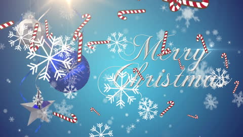 Festive Snowflakes and Candy Canes on Christmas Background