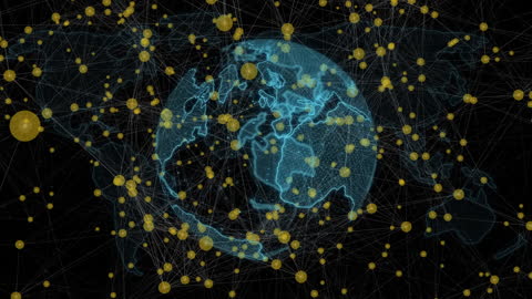 Digital Global Network Connectivity Animation