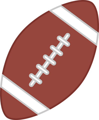 American football with stripes and lacing transparent background