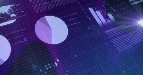 Futuristic Data Processing Interface on Digital Grid Background - Download Free Stock Images Pikwizard.com