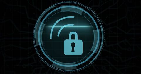 Digital Security Padlock Icon on Cyber Background - Download Free Stock Images Pikwizard.com