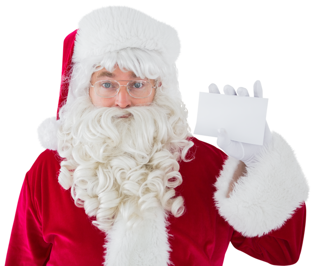 Transparent Image of Santa Claus Holding a Letter for Virtual Celebration - Download Free Stock Videos Pikwizard.com