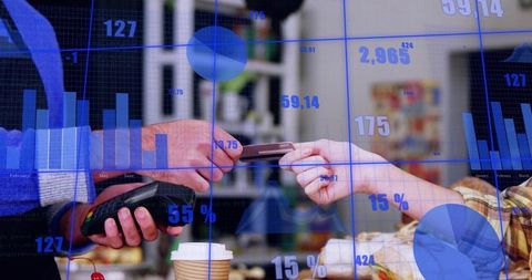 Making Contactless Card Payment at Cafe Counter with Retail Analytics Overlay