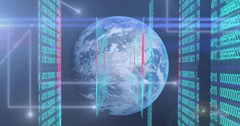 Digital Integration of Biometrics and Technology with Earth - Download Free Stock Images Pikwizard.com