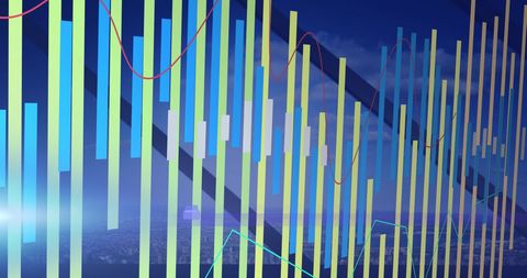 Futuristic Data Visualization Over Cityscape Background - Download Free Stock Images Pikwizard.com