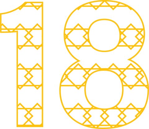Transparent Yellow Number 18 with Geometric Pattern - Download Free Stock Videos Pikwizard.com