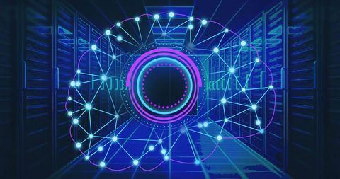 Futuristic AI Brain Visualization in Data Center - Download Free Stock Images Pikwizard.com