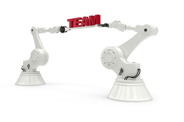 Robotic Arms Holding Team Text Transparent Background Technology Collaboration Concept - Download Free Stock Videos Pikwizard.com