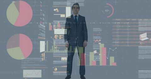 Businessman Analyzing Digital Interactive Data Visualization Screens - Download Free Stock Images Pikwizard.com