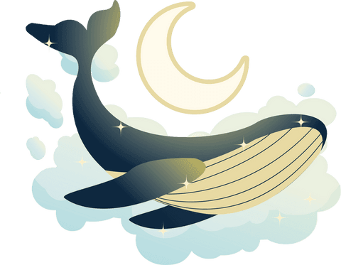 celestial whale gliding under moon with transparent background - Download Free Stock Videos Pikwizard.com
