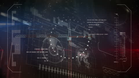 Futuristic Data Interface with Digital Analytics Visual