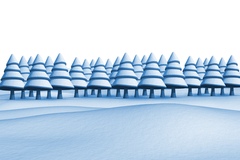 stylized transparent forest of blue fir trees on snowy terrain - Download Free Stock Videos Pikwizard.com