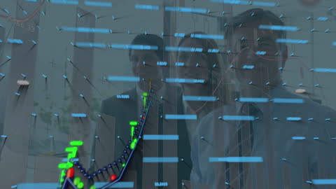 Business Team Analyzing Digital Data Overlay Concept