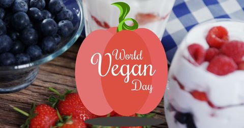 World Vegan Day Celebration with Fresh Fruit and Dairy-Free Dessert - Download Free Stock Images Pikwizard.com