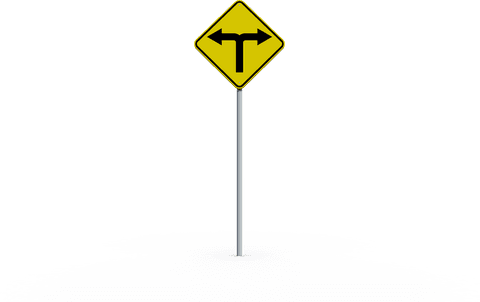 transparent traffic sign with divergent arrows on isolated background - Download Free Stock Videos Pikwizard.com