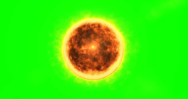 Burning Sun with Neon Green Background - Download Free Stock Images Pikwizard.com