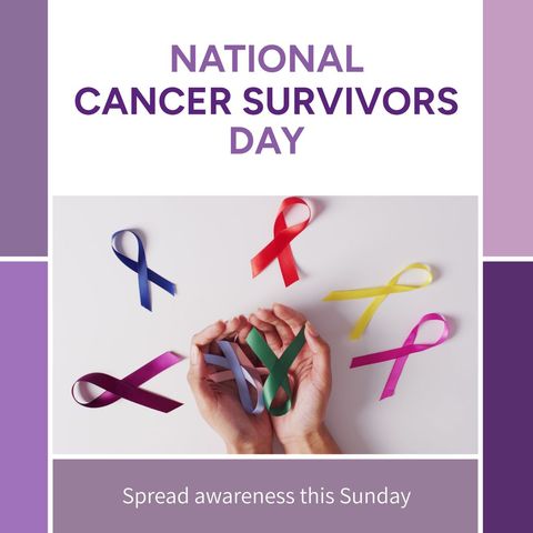 National Cancer Survivors Day Celebration with Colored Ribbons - Download Free Stock Templates Pikwizard.com