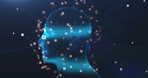 3D Digital Human Head with Data Streams and Network Connections - Download Free Stock Images Pikwizard.com