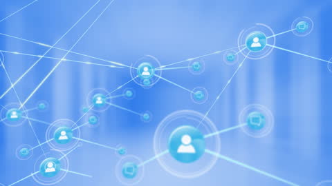 Digital Network Connection Over Blue Background