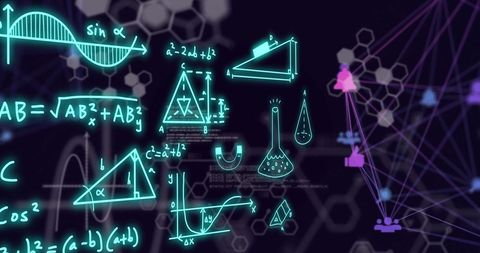 Creative Equation and Technology Background with Digital Connections - Download Free Stock Images Pikwizard.com