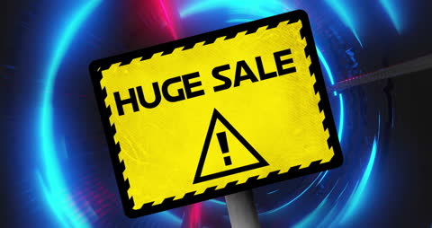 Vibrant Sale Alert Sign in Colorful Tunnel Animation