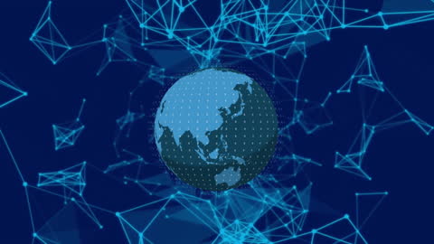 Digital Globe with Network Connection Abstract Background