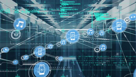 Abstract Data Network in Server Room