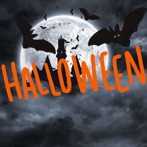 spooky halloween night with full moon and flying bats silhouette - Download Free Stock Templates Pikwizard.com