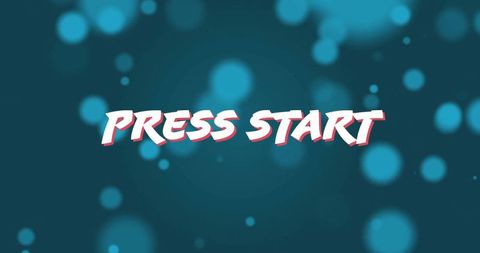 Retro gaming start screen with neon effects