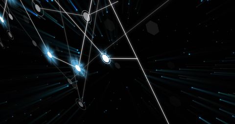Abstract Digital Network on Black Background with Light Connections - Download Free Stock Images Pikwizard.com