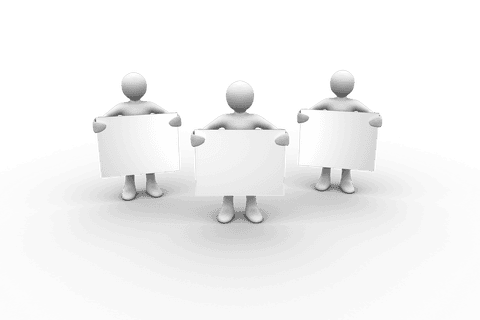 transparent figures holding blank signs in circle arrangement - Download Free Stock Videos Pikwizard.com