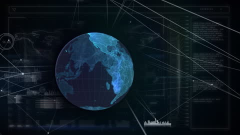 Digital Globe in Network of Data Connections and Interfaces