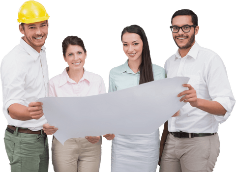 diverse architecture team holding blueprints in collaborative setting - Download Free Stock Videos Pikwizard.com