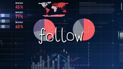 Futuristic Data Analysis Interface with Follow Text