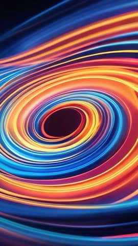 Vertical Neon Ribbons Spiraling into Vibrant Vortex Looping Motion Graphic for Mobile